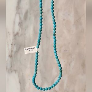 Turquoise Beaded Necklace - Bright Blue Stones